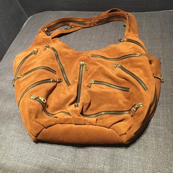 JJ Winters Halle Tote.  Brown suede
