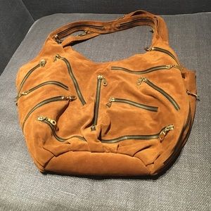 JJ Winters Halle Tote.  Brown suede