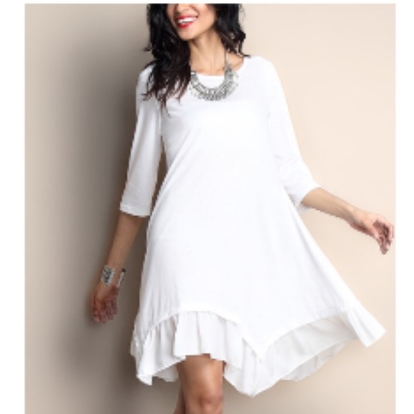 NEW! White handkerchief dress