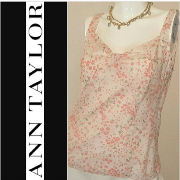 Ann Taylor cotton tank, light floral print