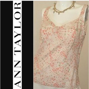 Ann Taylor cotton tank, light floral print