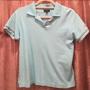 Burberry Turquoise Blue Polo Ladies size Small