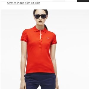 Lacoste polo shirt reddish orange color