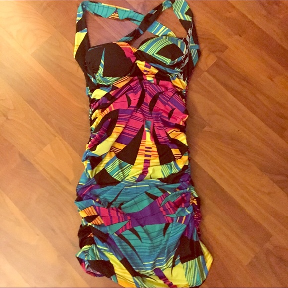 Sexy mutlticolored party dress