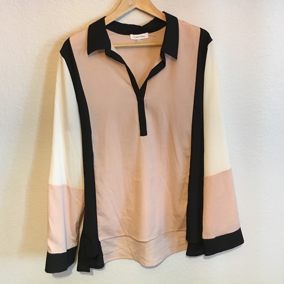 🎉 Color Block Calvin Klein Blouse