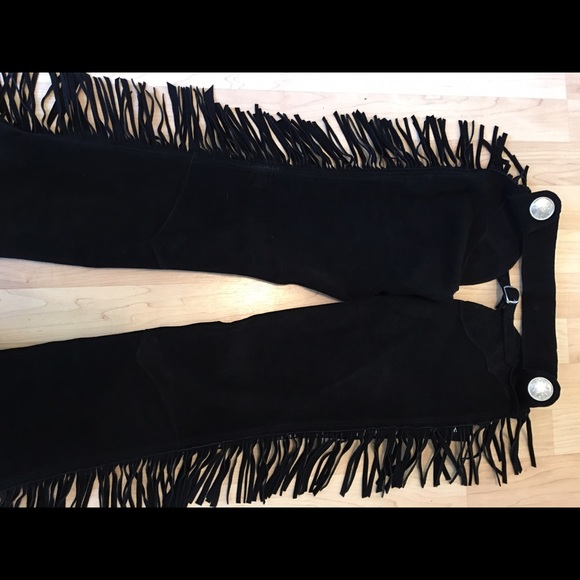 Black suede chaps