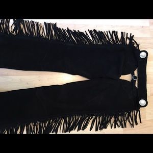 Black suede chaps