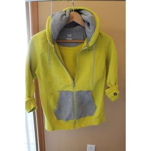 Neon Yellow & Gray Nike Zip Up Hoodie