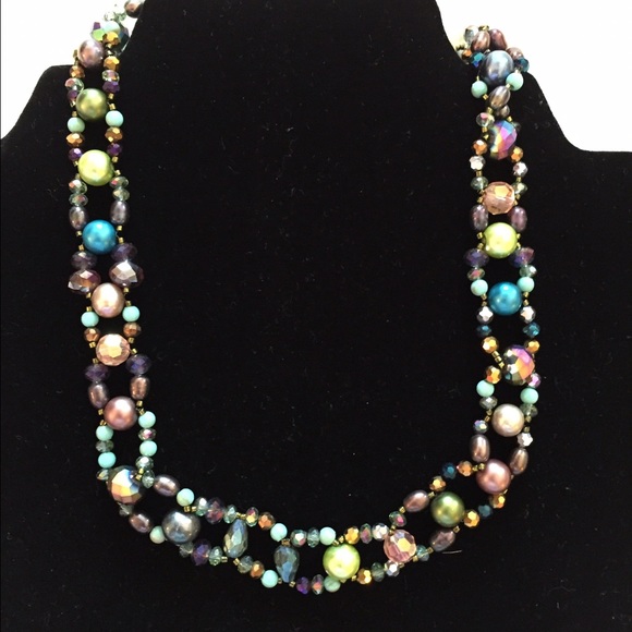 REAL FW PEARL n Fancy Beaded Choker Necklace 🌊🐚! - Picture 4 of 4