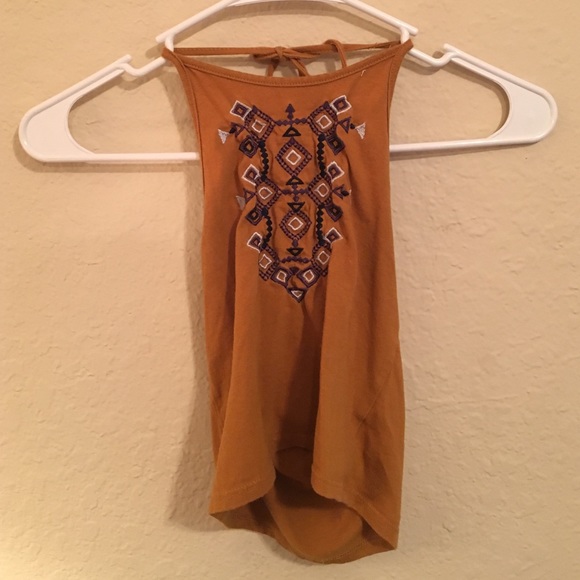 High neck spaghetti strap tie top!
