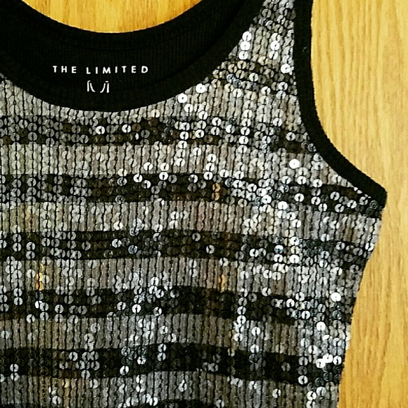 The Limited Tops - The LIMITED Sequin black/grey tank sz M The Limited Tops - The LIMITED Sequin black/grey tank sz M