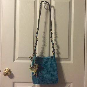 Blue satchel bag