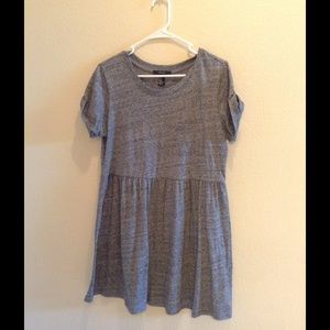 Gray/Grey t-shirt dress w/cuffed sleeves