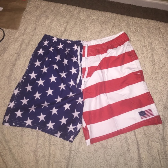 American Flag Swim Trunks