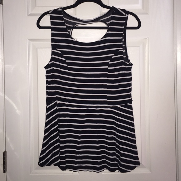 💖SALE💖Torrid keyhole back striped peplum top 0