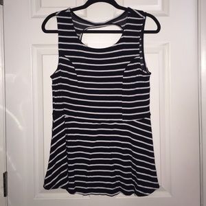 💖SALE💖Torrid keyhole back striped peplum top 0