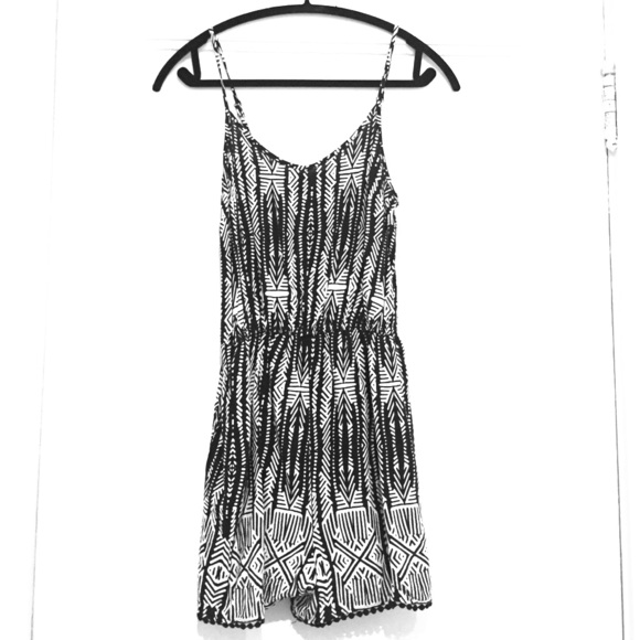 black & white romper