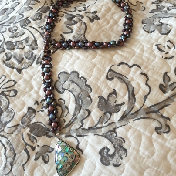 Real pearl necklace with abalone wrapped in 925. - Picture 4 of 4