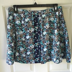 ASOS Floral Print Blue Skirt