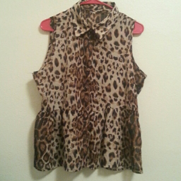 Cheetah print blouse