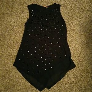 Black tank with rhinestones  on the front