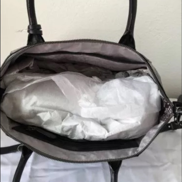 MICHAEL KORS RILEY PYTHON EMBOSSED LEATHER SATCHEL - Picture 4 of 4