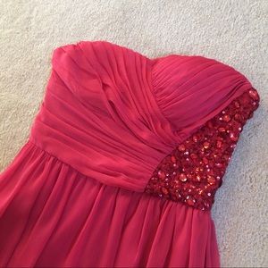 Pink Strapless Maxi dress with Sequins