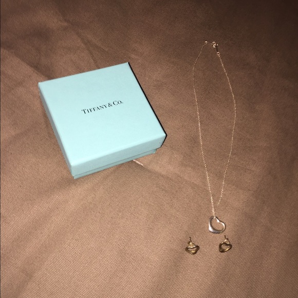 Tiffany Heart Necklace and matching earring set