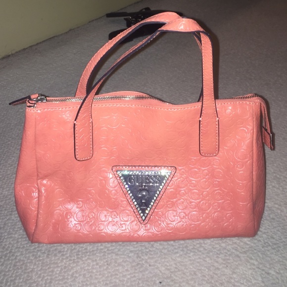 coral guess purse