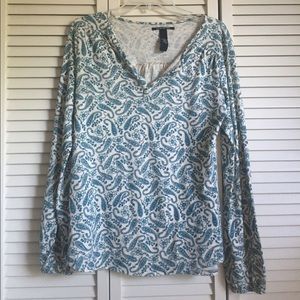 long sleeve paisley pattern shirt
