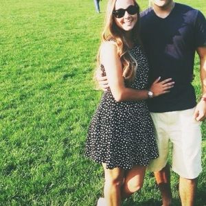 Navy polka dot dress