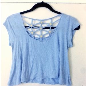 Light blue crop top