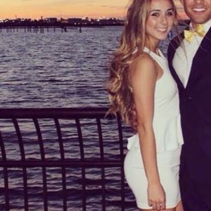 White peplum dress