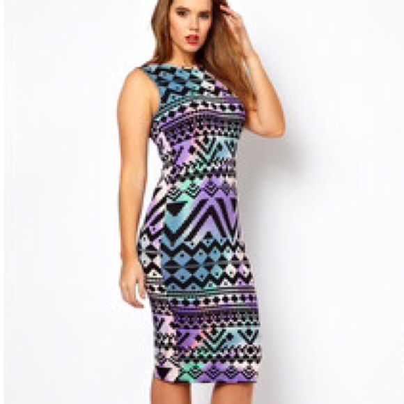 Tribal print bodycon dress