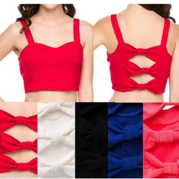 White tank with bows on back