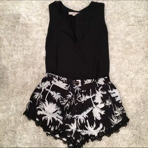 Black and White tropical shorts
