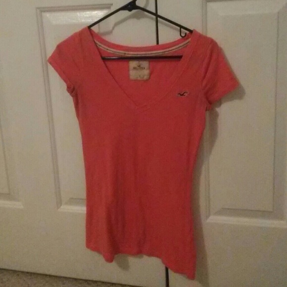 Orangish pink Hollister tee