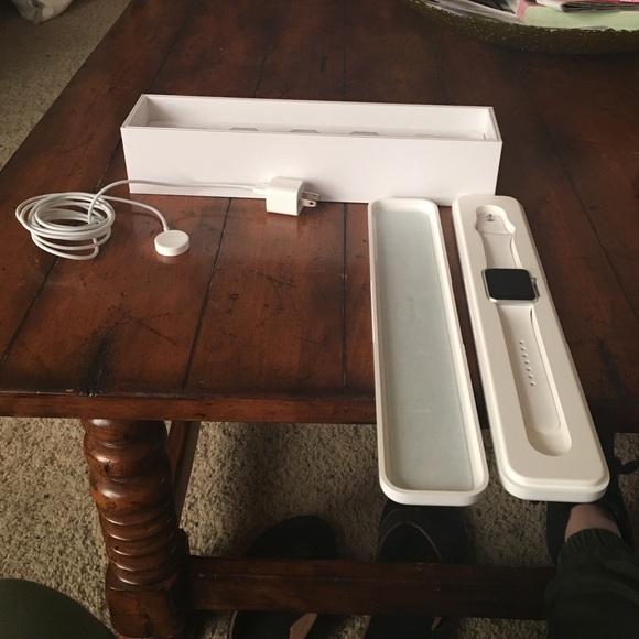 Apple Watch with white sport band. Lightly used