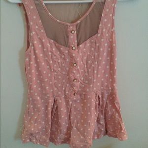 Urban outfitters Pink polka dot tank top