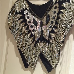 Butterfly sequin blouse