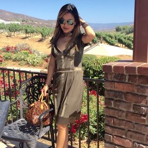 Nicole Miller  dress green olive small