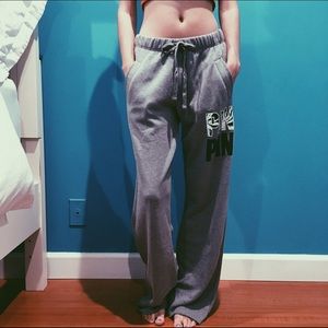 "Boyfriend Fit" PINK Grey Sweatpants