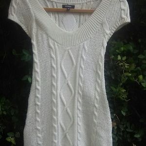 White Short Sleeve Lightweight Sweater