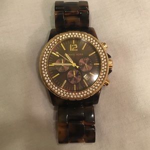 Michael Kors tortoise shell gold watch