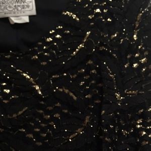 Black dress with gold lace