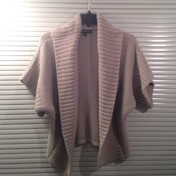 65% OFF Express Gray Drape Collar Cover-Up Sweater