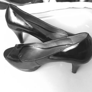 Lightly worn peep toe pumps