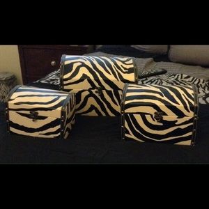 Zebra print chest boxes