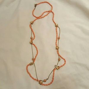 Peachy orange double strand Anthropologie necklace