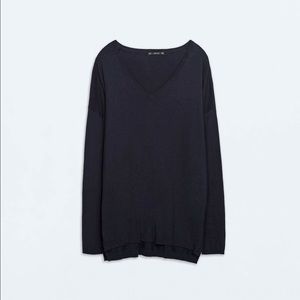 Zara oversize v-neck knit jumper